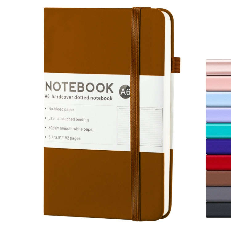A6 PU Leather Notebook Business Notepad 96 Sheets Inner Pages(Caramel Color)