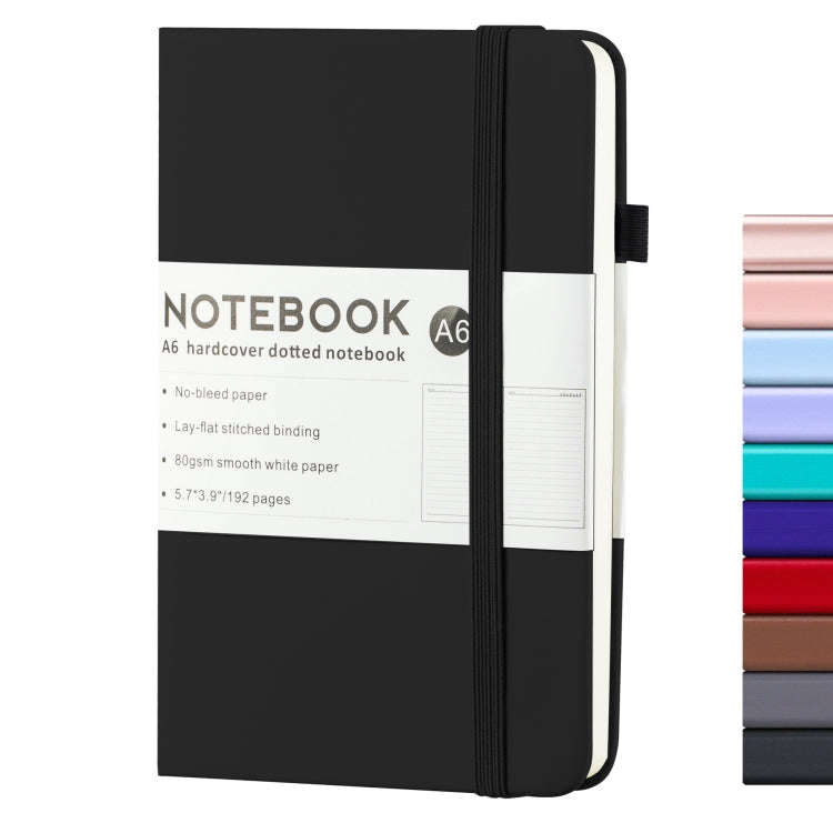 A6 PU Leather Notebook Business Notepad 96 Sheets Inner Pages(Ink Black)