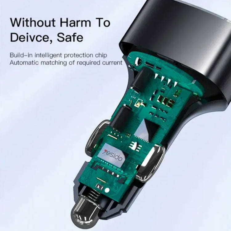 Yesido Y46 42W 3 USB Port Car Fast Charger(Black)