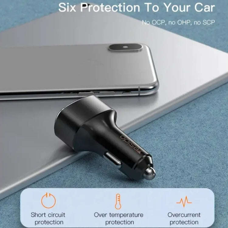 Yesido Y46 42W 3 USB Port Car Fast Charger(Black)