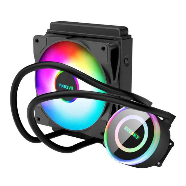 EVESKY  Water Cooler Cpu Fan RGB Fan Liquid Heatsink Integrated Radiator, Spec: 120mm Colorful