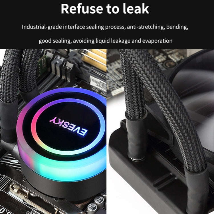 EVESKY  Water Cooler Cpu Fan RGB Fan Liquid Heatsink Integrated Radiator, Spec: 240mm