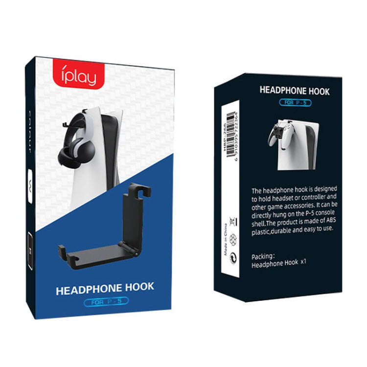 iplay HBP-266 For Sony PS5 Game Console Headphone Storage Side Rack Gamepad Hanger(White)