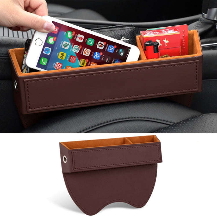 Car Crevice Sundries Storage Box Car Interior Decoration Supplies, Color: Brown White Line Co-pilot