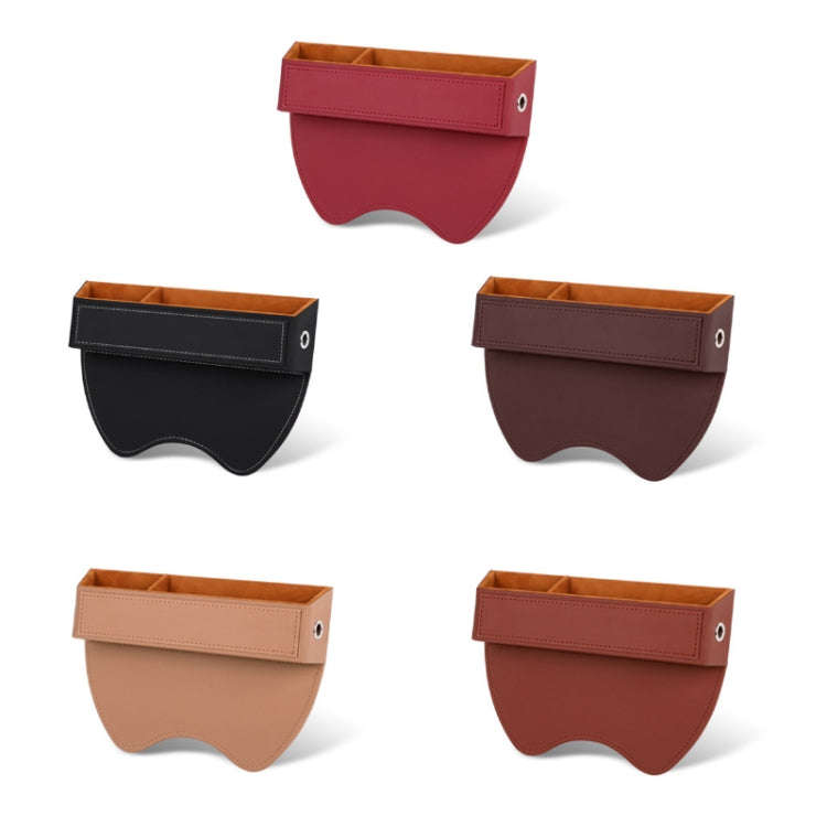 Car Crevice Sundries Storage Box Car Interior Decoration Supplies, Color: Brown White Line Co-pilot