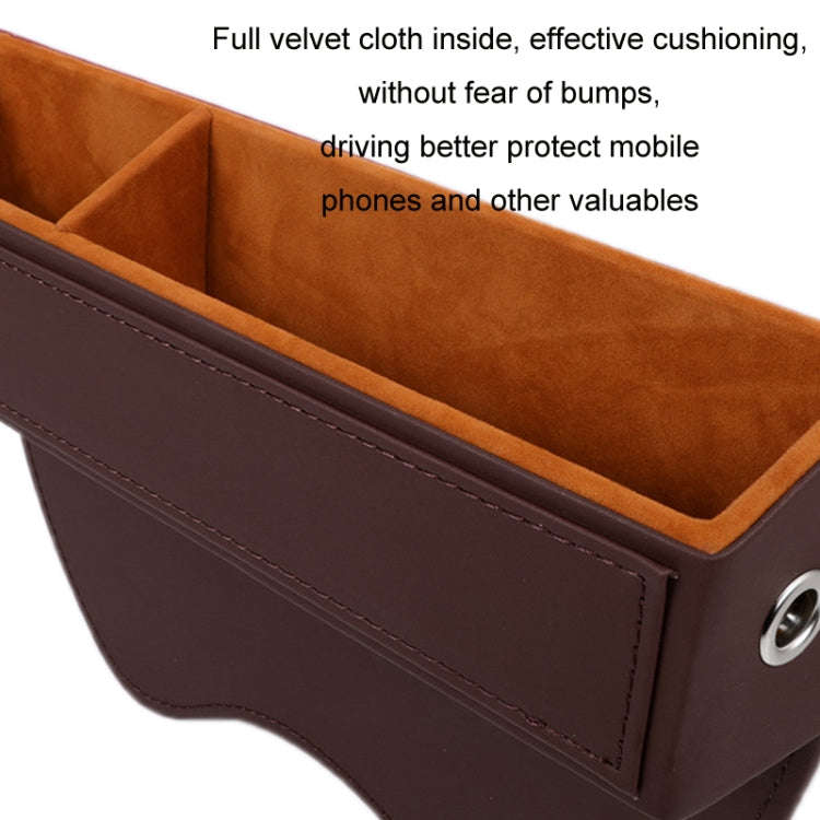 Car Crevice Sundries Storage Box Car Interior Decoration Supplies, Color: Brown White Line Co-pilot