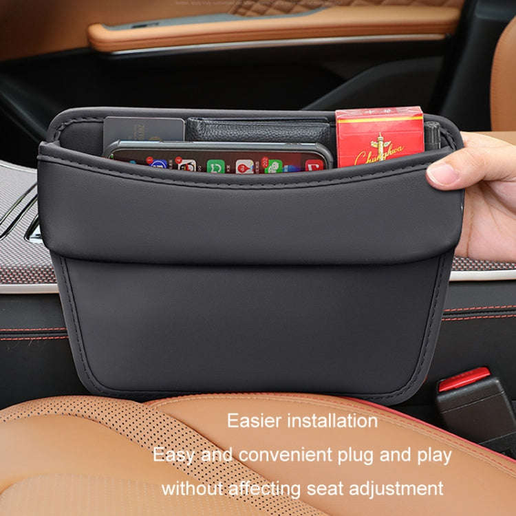 Car Crevice Sundries Storage Box Car Interior Decoration Supplies, Color: Brown White Line Co-pilot