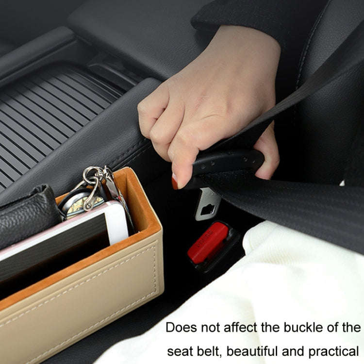 Car Crevice Sundries Storage Box Car Interior Decoration Supplies, Color: Brown White Line Co-pilot
