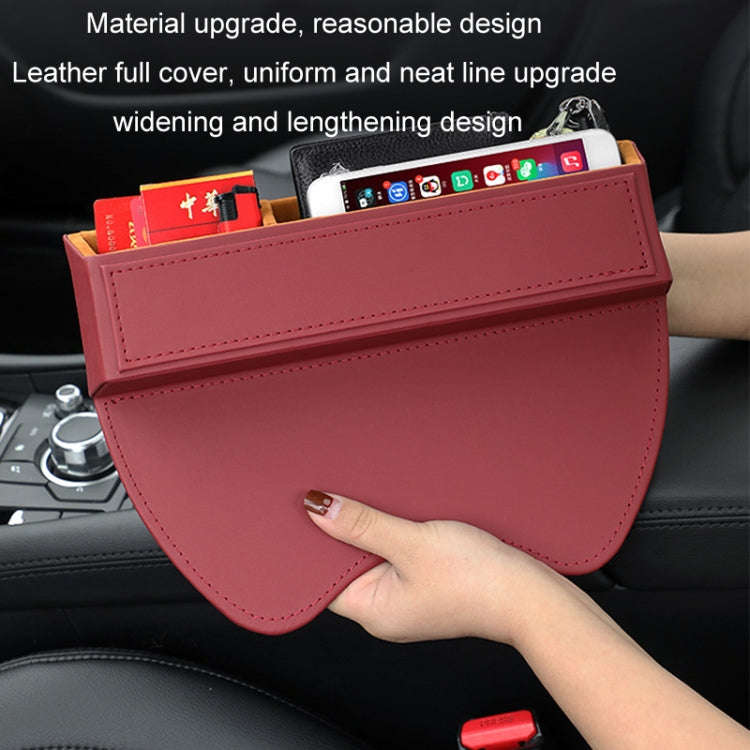 Car Crevice Sundries Storage Box Car Interior Decoration Supplies, Color: Brown White Line Co-pilot
