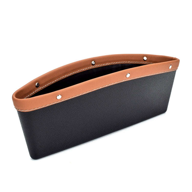 Car Seat Gap Leak-Proof Debris Mobile Phone Storage Box(Brown)