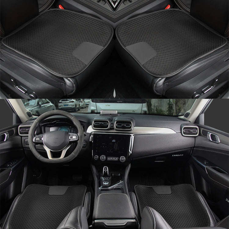 Car Seat Without Backrest Ice Silk Cushion(Black)