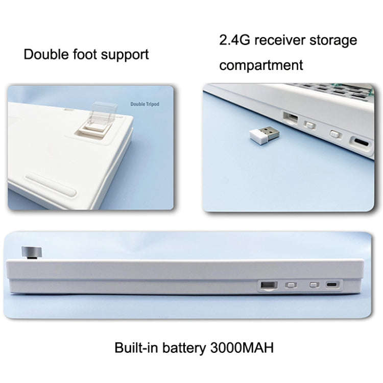 67 Keys Three-mode Customized DIY With Knob Mechanical Keyboard Kit Supports Hot Plug RGB Backlig...