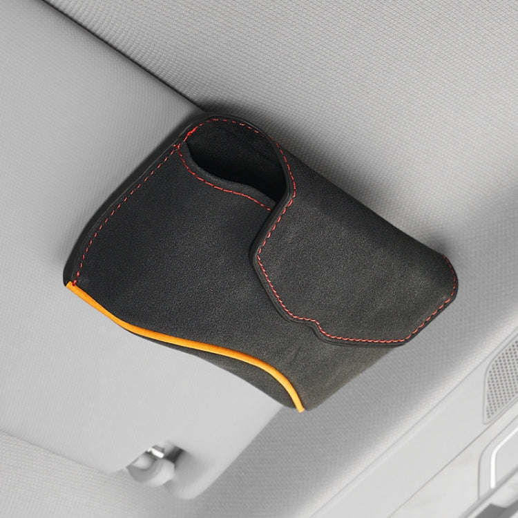 Car Sun Visor Multifunctional Glasses Case Card Storage Bracket(Black)