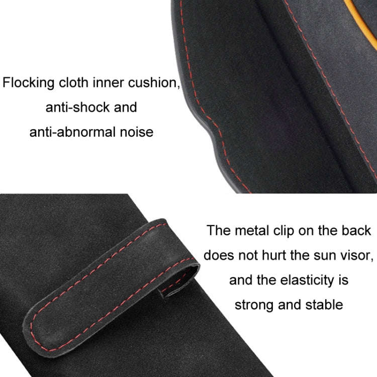 Car Sun Visor Multifunctional Glasses Case Card Storage Bracket(Red)