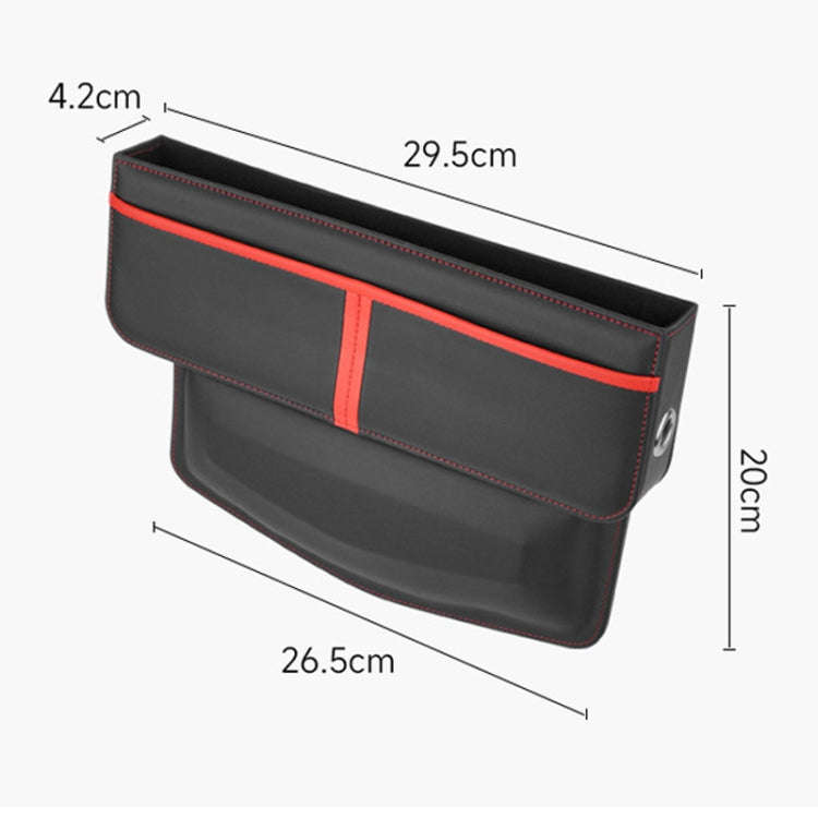 Leather Car Seat Gap Multifunctional Storage Box(Beige)