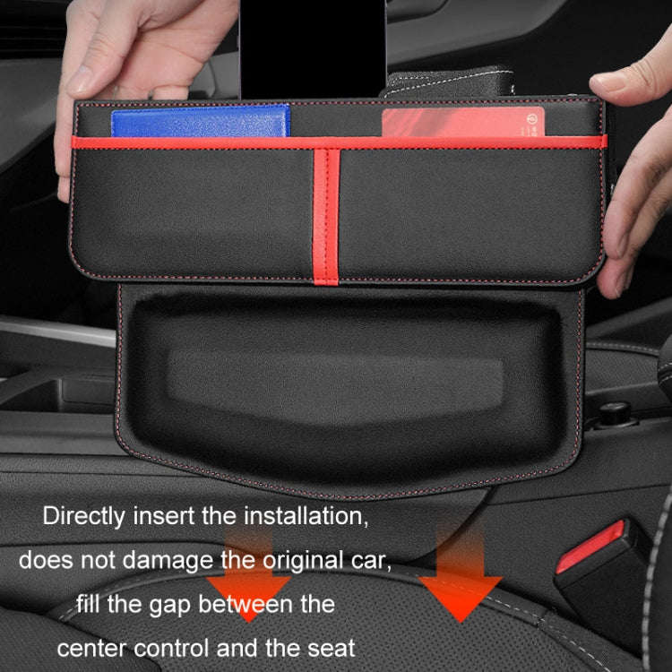 Leather Car Seat Gap Multifunctional Storage Box(Beige)