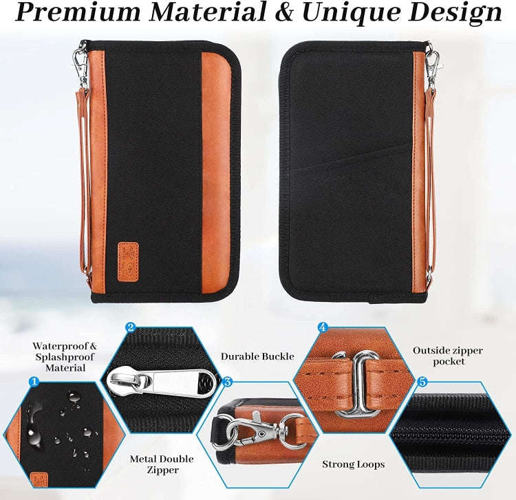 Multifunctional RFID Anti -Theft Passport Package Travel Air Ticket Pocket Card Large Capacity Do...
