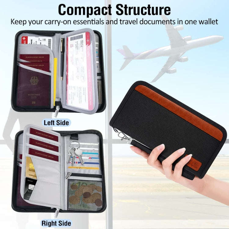 Multifunctional RFID Anti -Theft Passport Package Travel Air Ticket Pocket Card Large Capacity Do...