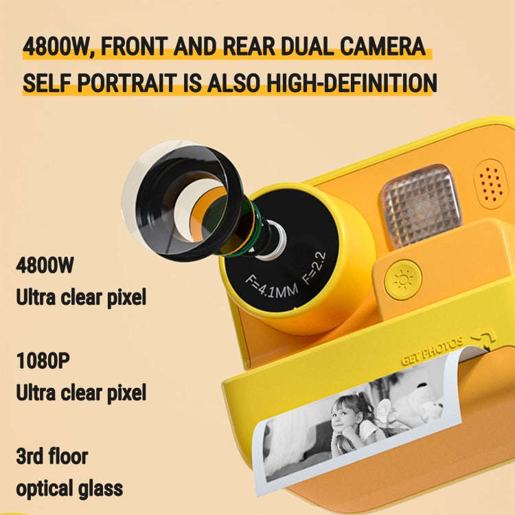 Children Instant Print Camera 4800W Pixel 2-Inch Screen Dual Lens Photography Camera(Without Memo...