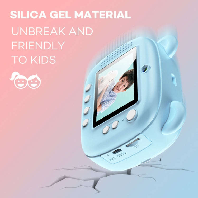 Children Instant Print Camera 1080P 2.4-Inch IPS Screen Dual Lens Photography Camera(Blue)