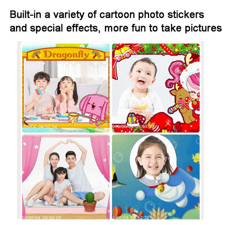 Children Instant Print Camera 1080P 2.4-Inch IPS Screen Dual Lens Photography Camera(Blue)