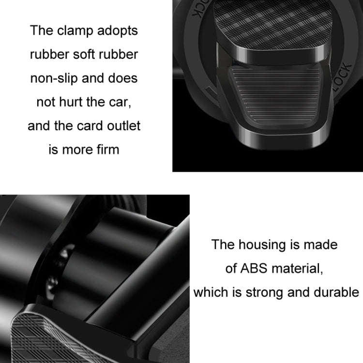 360-degree Rotating Car Air Outlet Multi-functional Mobile Phone Holder(Black)
