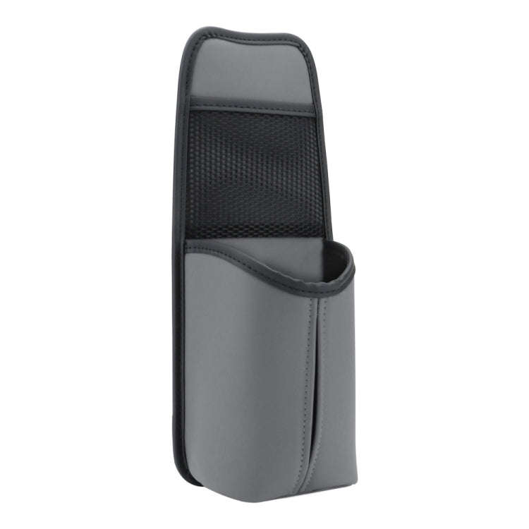 Car Seat Leather Multifunctional Tissue Water Cup Storage Hanging Bag(Grey)