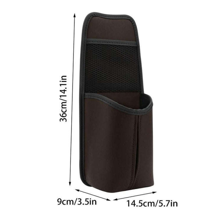 Car Seat Leather Multifunctional Tissue Water Cup Storage Hanging Bag(Grey)