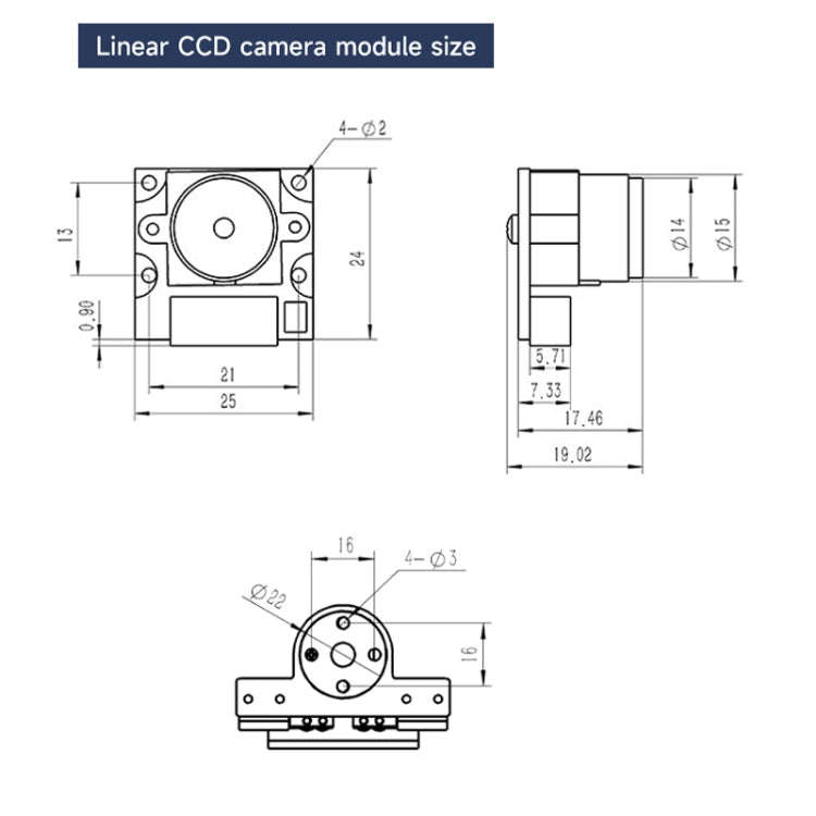 Yahboom Single Column CCD Camera Module Linear Array Sensor, Model: TSL1401+Bracket