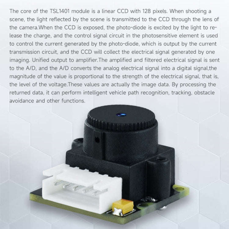 Yahboom Single Column CCD Camera Module Linear Array Sensor, Model: TSL1401+Bracket
