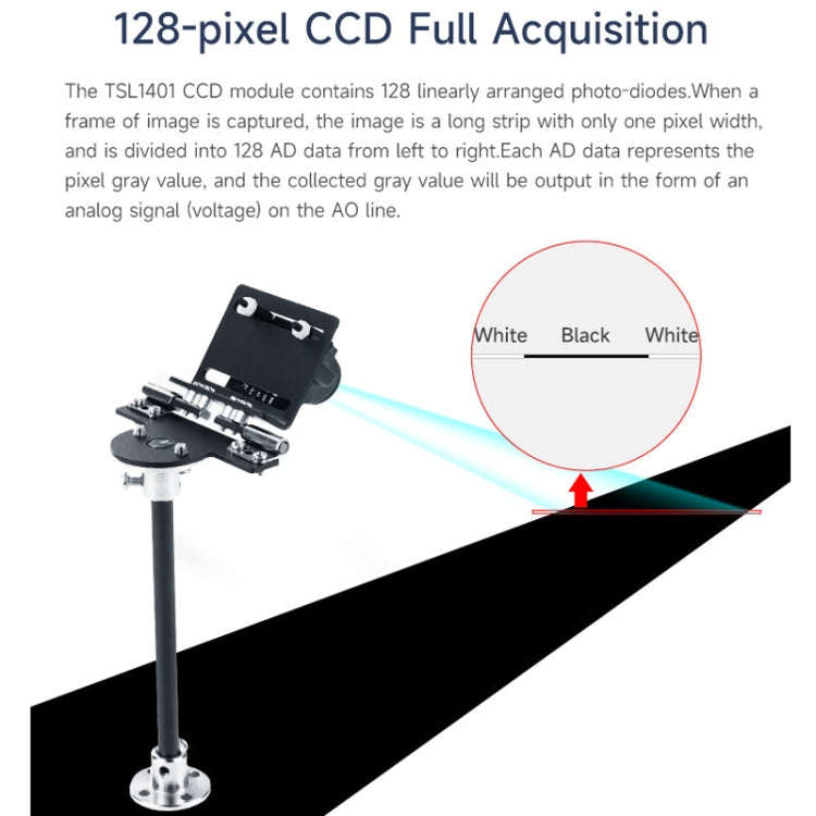 Yahboom Single Column CCD Camera Module Linear Array Sensor, Model: TSL1401+Bracket