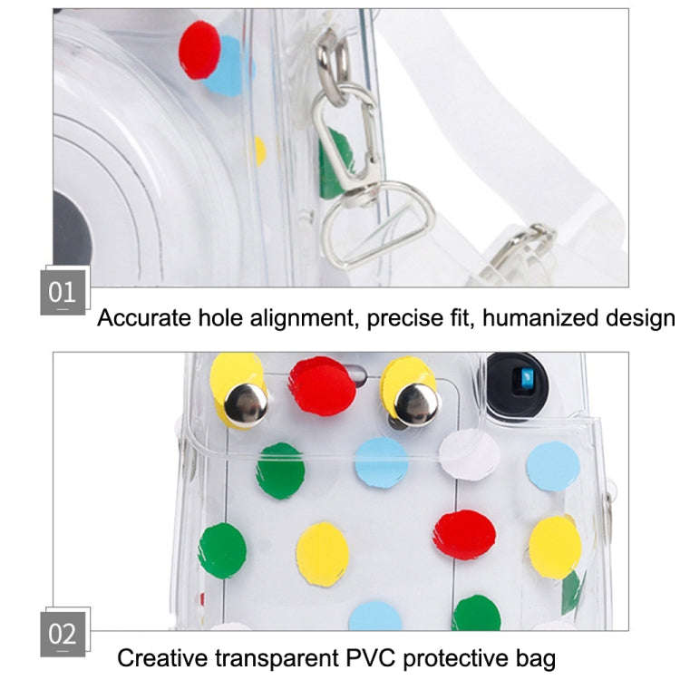For Fujifilm Instax Mini 12 / 11 Transparent Digital Camera Case(Color Wave Dot)