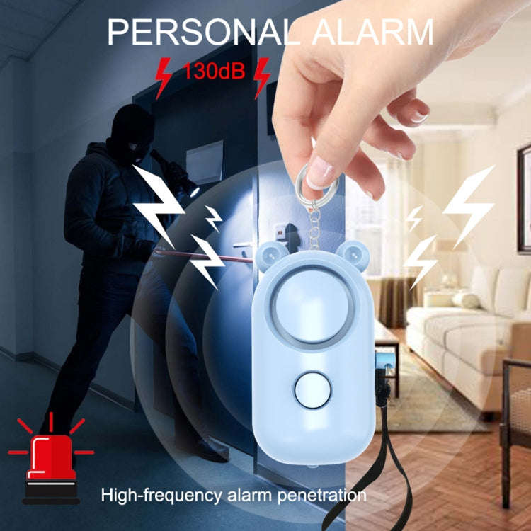 130dB LED Personal Alarm Pull Ring Outdoor Self-defense Products, Specification: Bear Style (Ligh...