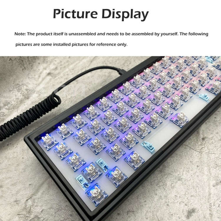 Hot Swap Shaft Wired RGB Back Light Customized Mechanical Keyboard Kit(Green Transparent)