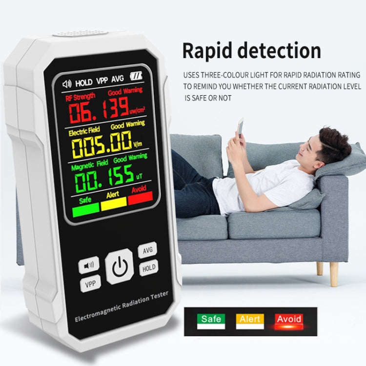 Electromagnetic Radiation Detector High Frequency Radiation Detector(White)