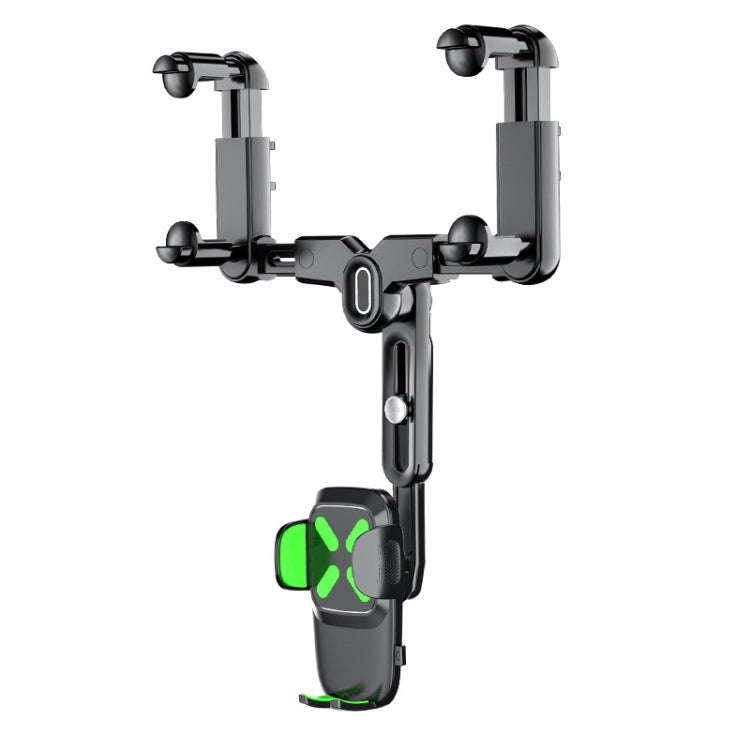 Car Rearview Mirror Navigation Retractable Multifunctional Mobile Phone Holder(Green)