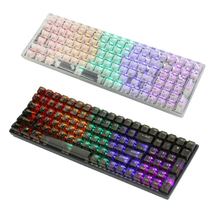 100 Keys Customized Gaming Wired Mechanical Keyboard Transparent Keycap Green Shaft (Black)