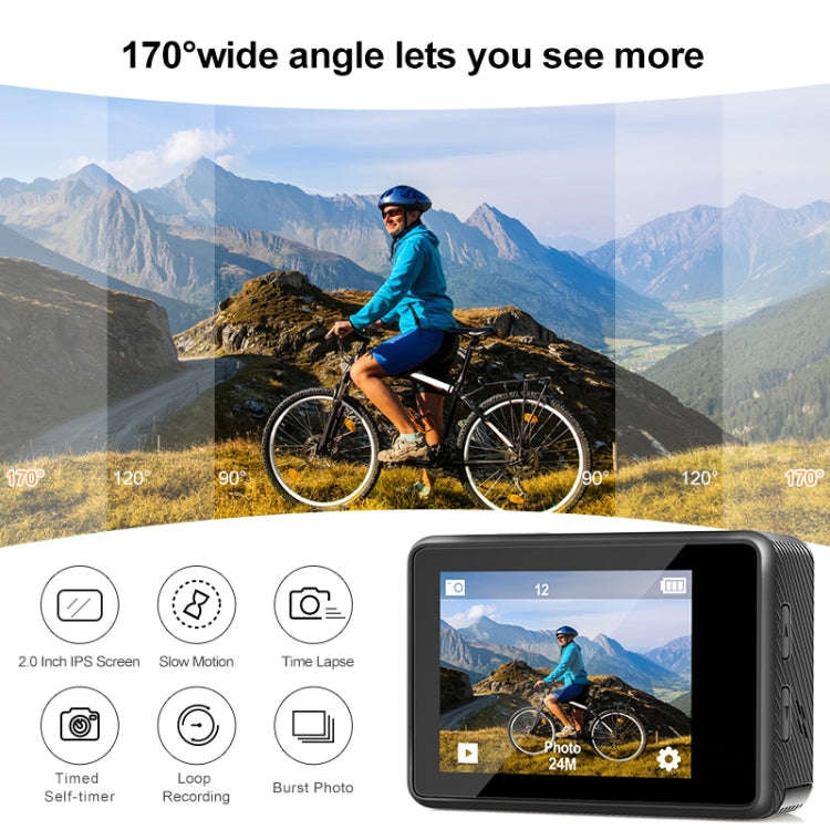 WIFI Color Dual-Screen HD 4K Video Outdoor Waterproof Sports Camera(AT-Q60AR)