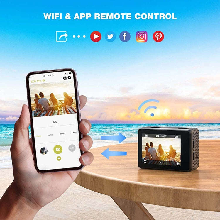 WIFI Color Dual-Screen HD 4K Video Outdoor Waterproof Sports Camera(AT-Q60AR)