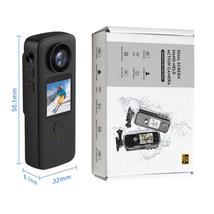 4K HD Touch Dual LCD Screen Handheld Sports Waterproof Camera Outdoor Anti-Shake Diving Camera(DL...