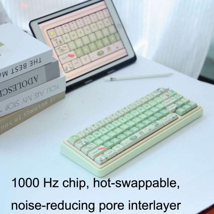 Bluetooth Wireless 3-mode RGB Backlit Gaming Mechanical Keyboard Aluminum Alloy Kit + Keycap(Pink)