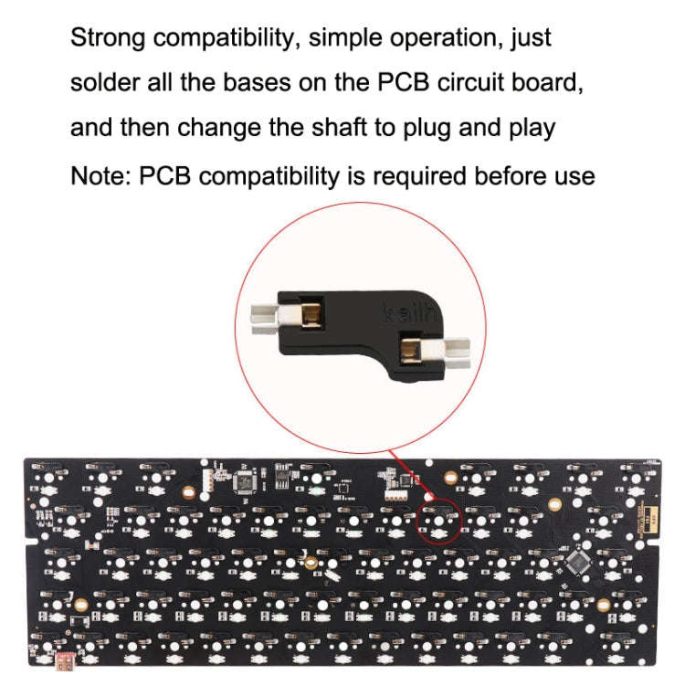 100pcs Mechanical Keyboard Shaft Body Hot Swap Base Modified Shaft Seat Connector(Black)