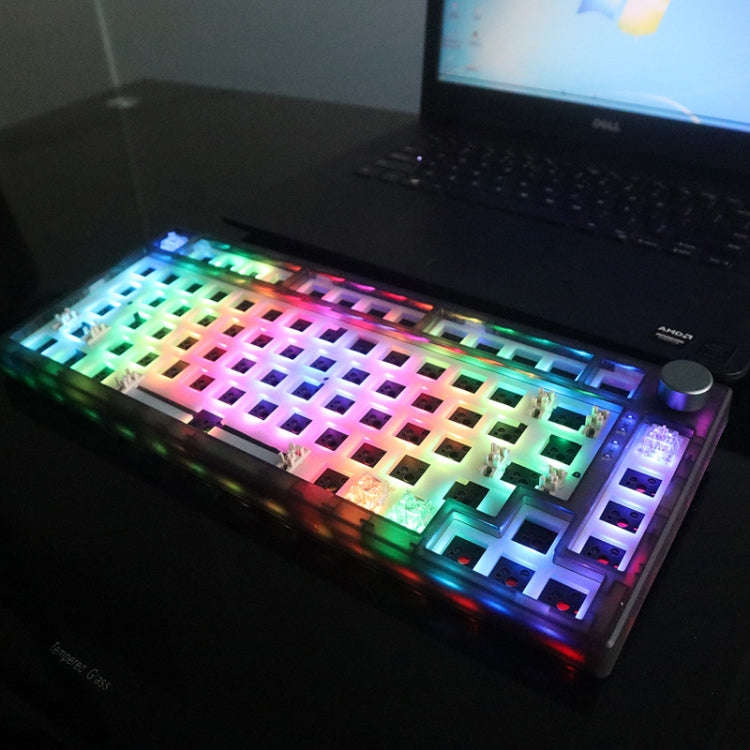 82 Keys Bluetooth Wireless 3-mode RGB Hot-plug Customized Mechanical Keyboard Kit(Black Transparent)