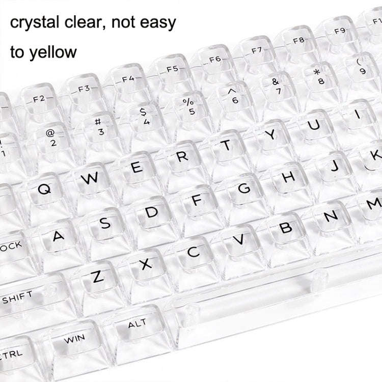 132 Keys DIY Customized Mechanical Keyboard Universal Transparent Crystal Keycap Black Transparen...