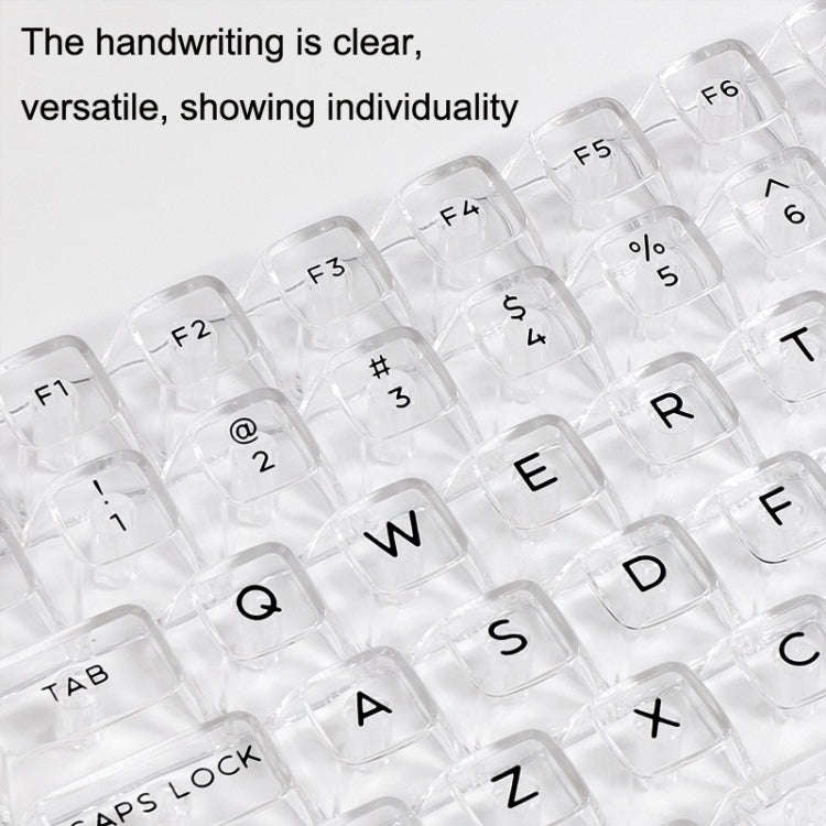 132 Keys DIY Customized Mechanical Keyboard Universal Transparent Crystal Keycap Black Transparen...