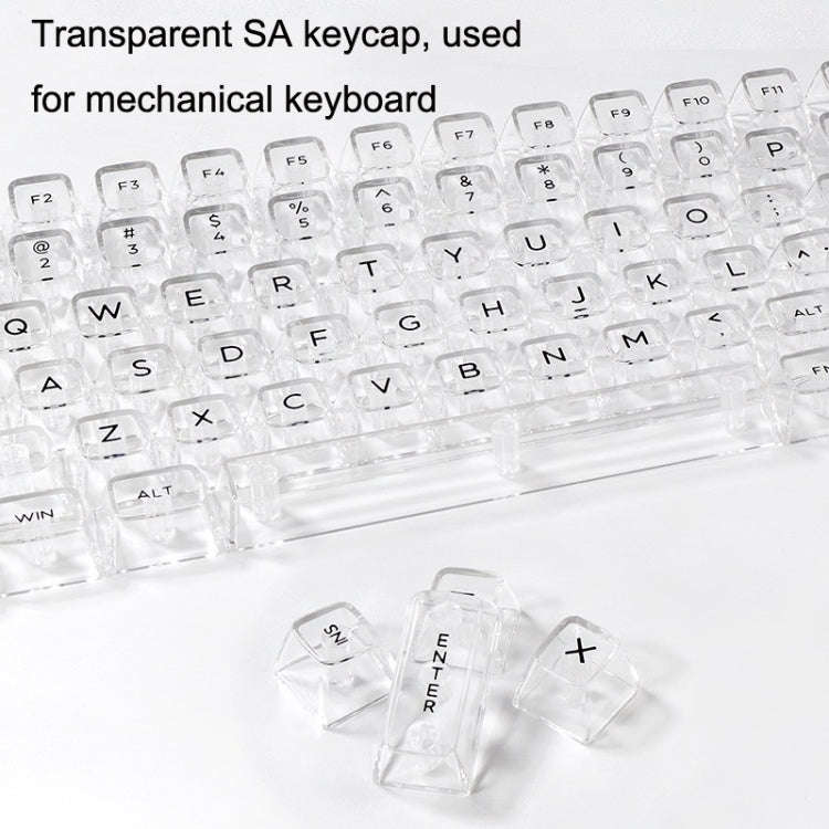 132 Keys DIY Customized Mechanical Keyboard Universal Transparent Crystal Keycap Black Transparen...