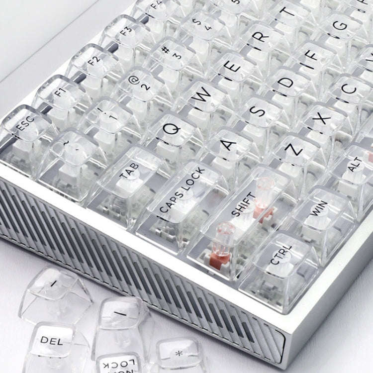 132 Keys DIY Customized Mechanical Keyboard Universal Transparent Crystal Keycap Black Transparen...