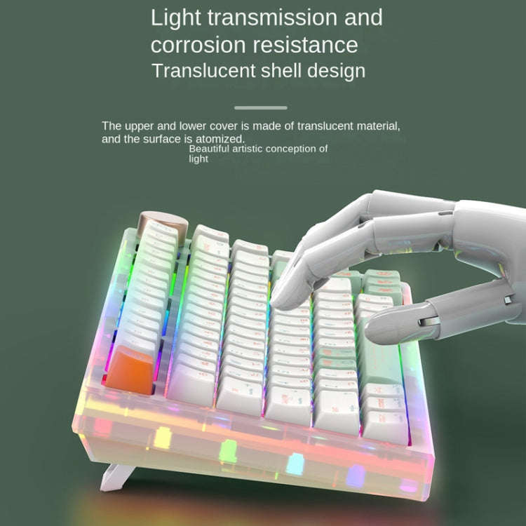 82 Keys Bluetooth Wireless 3-mode RGB Hot-plug Customized Mechanical Keyboard Kit + Keycap(Black)