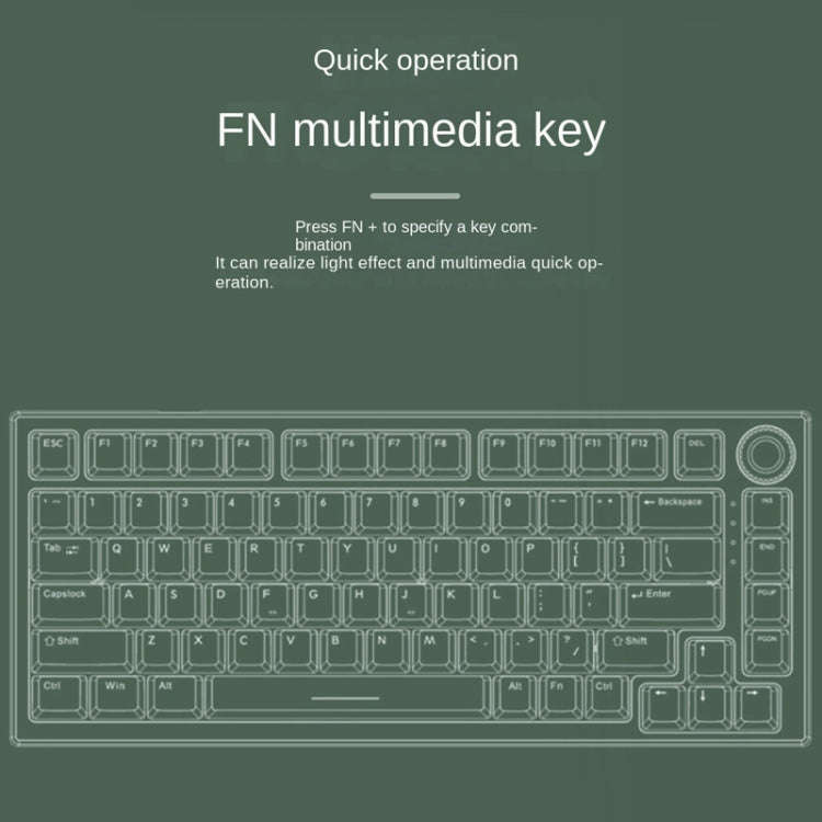 82 Keys Bluetooth Wireless 3-mode RGB Hot-plug Customized Mechanical Keyboard Kit + Keycap(White)