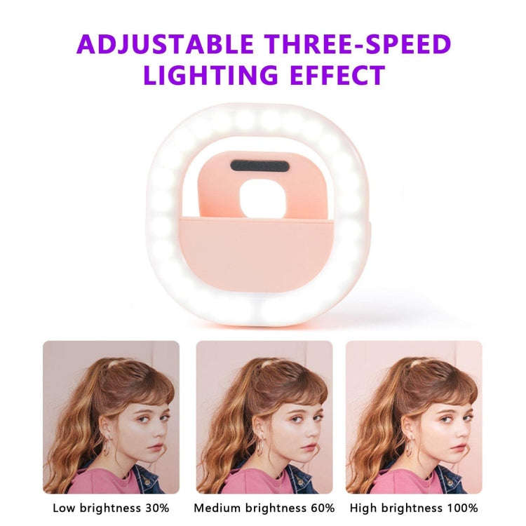 Mobile Phone Fill Light Rechargeable Clip Ring Selfie Light(Blue)